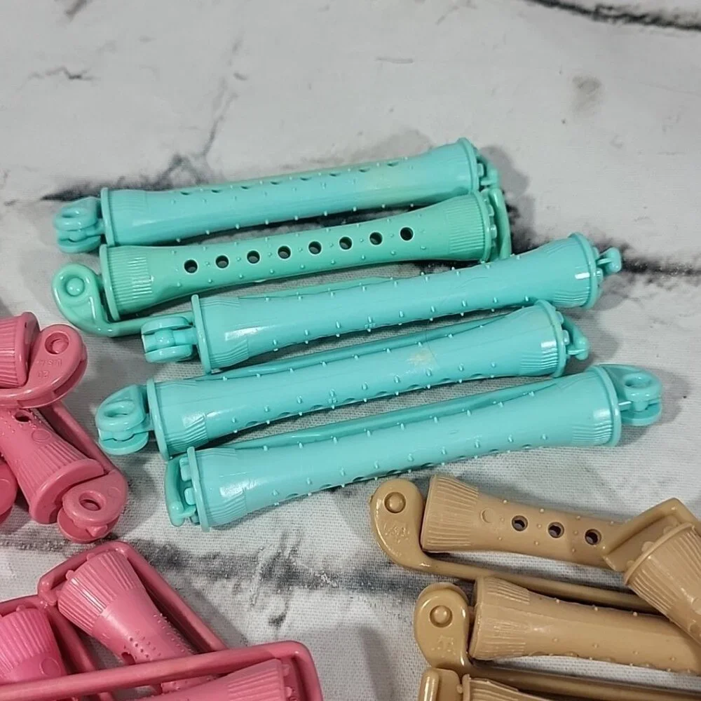 Vintage Goody Perm Rod Rollers With Swing Arm Large Lot Of 72 In 4 Colors‎ USA